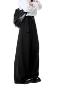 Draped Wide-leg Pants Black