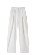 twin pleat trousers white