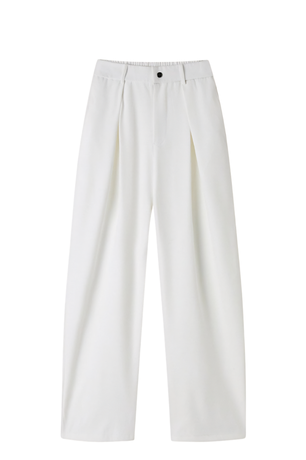 twin pleat trousers white