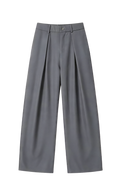 twin pleat trousers gray