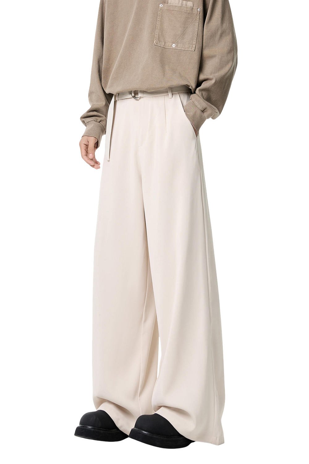 Mens Draping Wide-leg Pants
