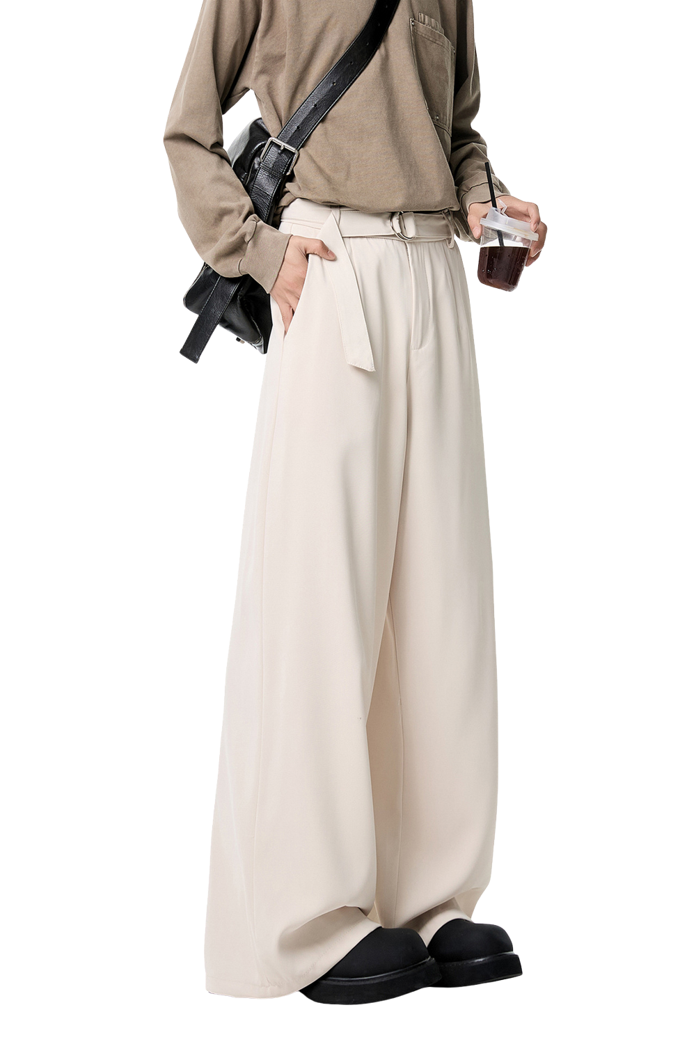 Mens Draping Wide-leg Pants